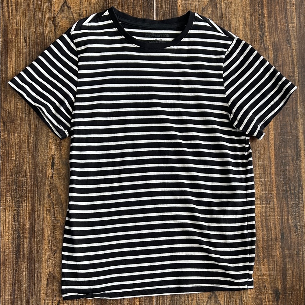 Black and White Striped Kid’s Shirt